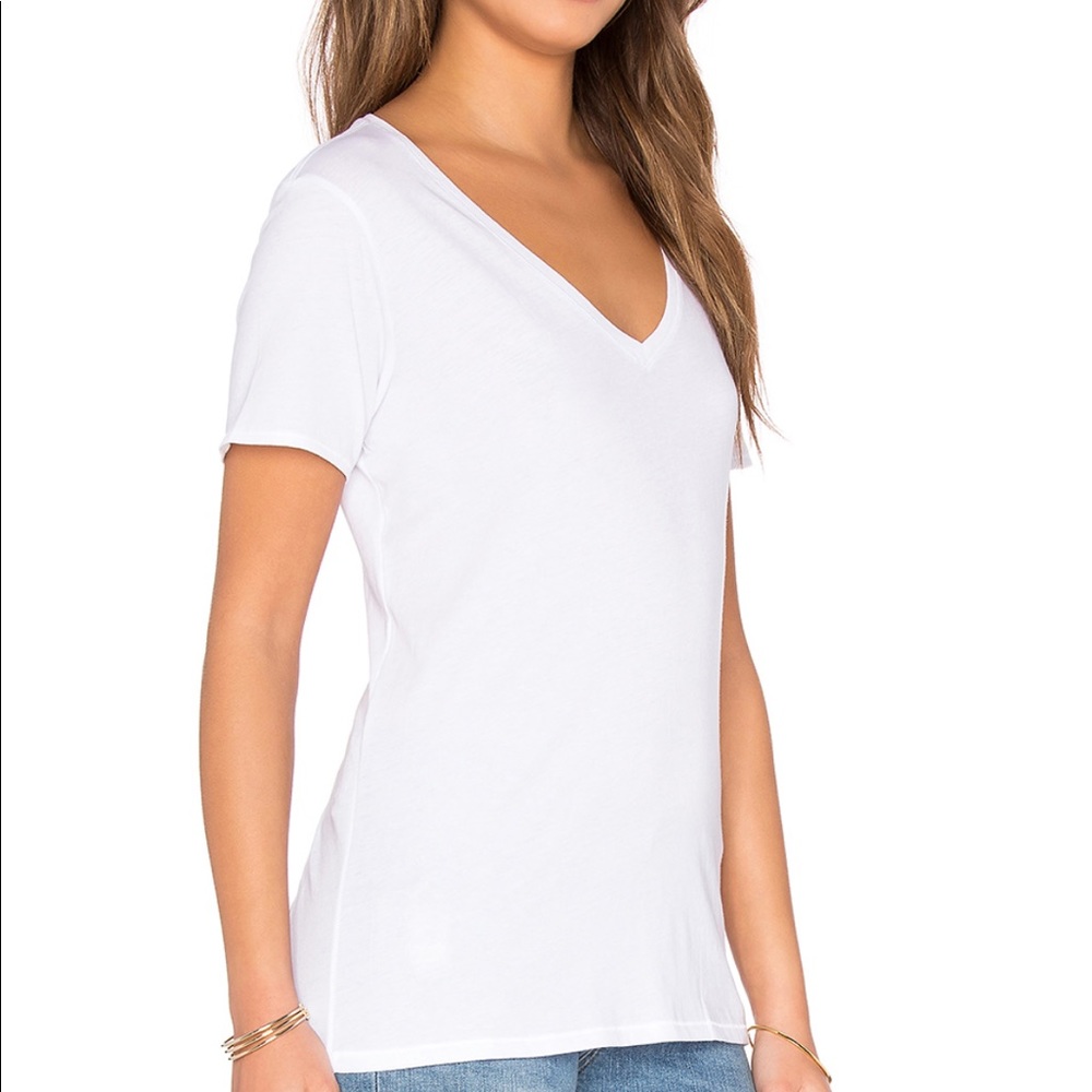Rag & Bone White Vneck Tee